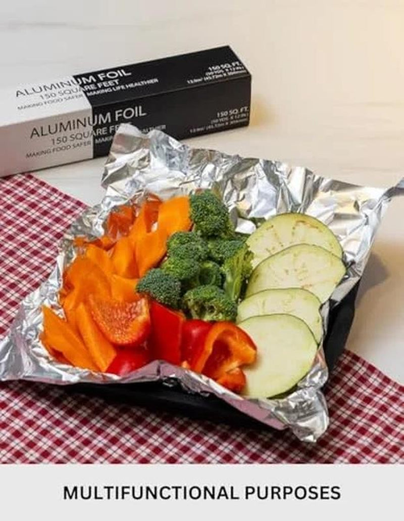 150 Square Feet Standard Aluminum Foil, 12 in X 150 Ft, Home & Commercial Use