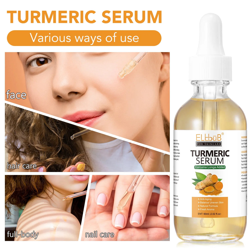 2 Pack Turmeric Oil for Face and Body,Pure Natural Turmeric Essential Oil for Anti-Aging,Balance Uneven Skin & Brightenings Skin(4.04 Oz)
