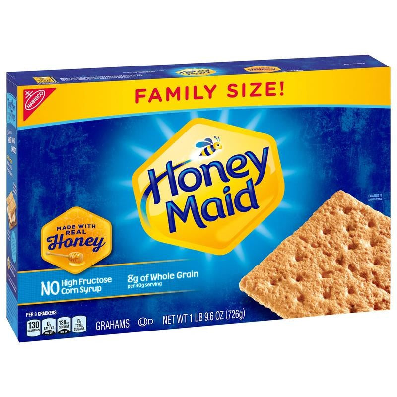 Graham Crackers, Lunch Snacks, Family Size, 25.6 Oz