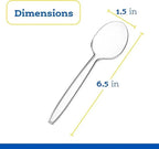 Clear Plastic Soup Spoons Heavy Duty Disposable Silverware, 100-Pack