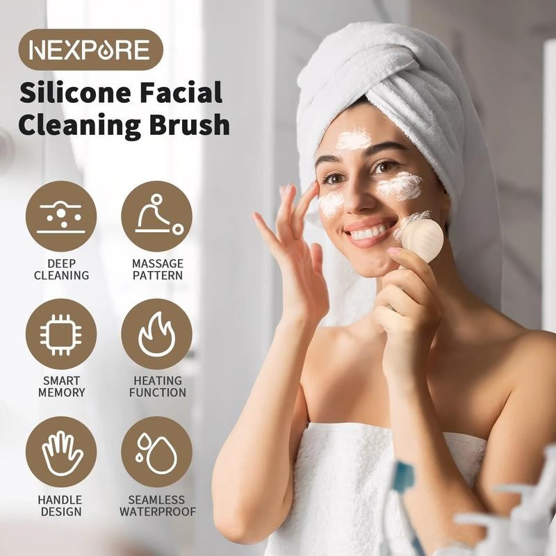 Facial Cleansing Brush,Ipx7 Waterproof Sonic Face Brush for All Skin Types,Elect