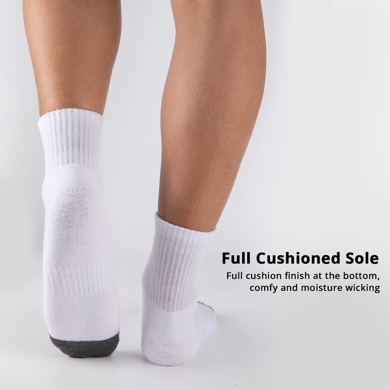 12 Pack Mens Ankle Socks Low Cut Cushioned Athletic Performance Breathable Socks