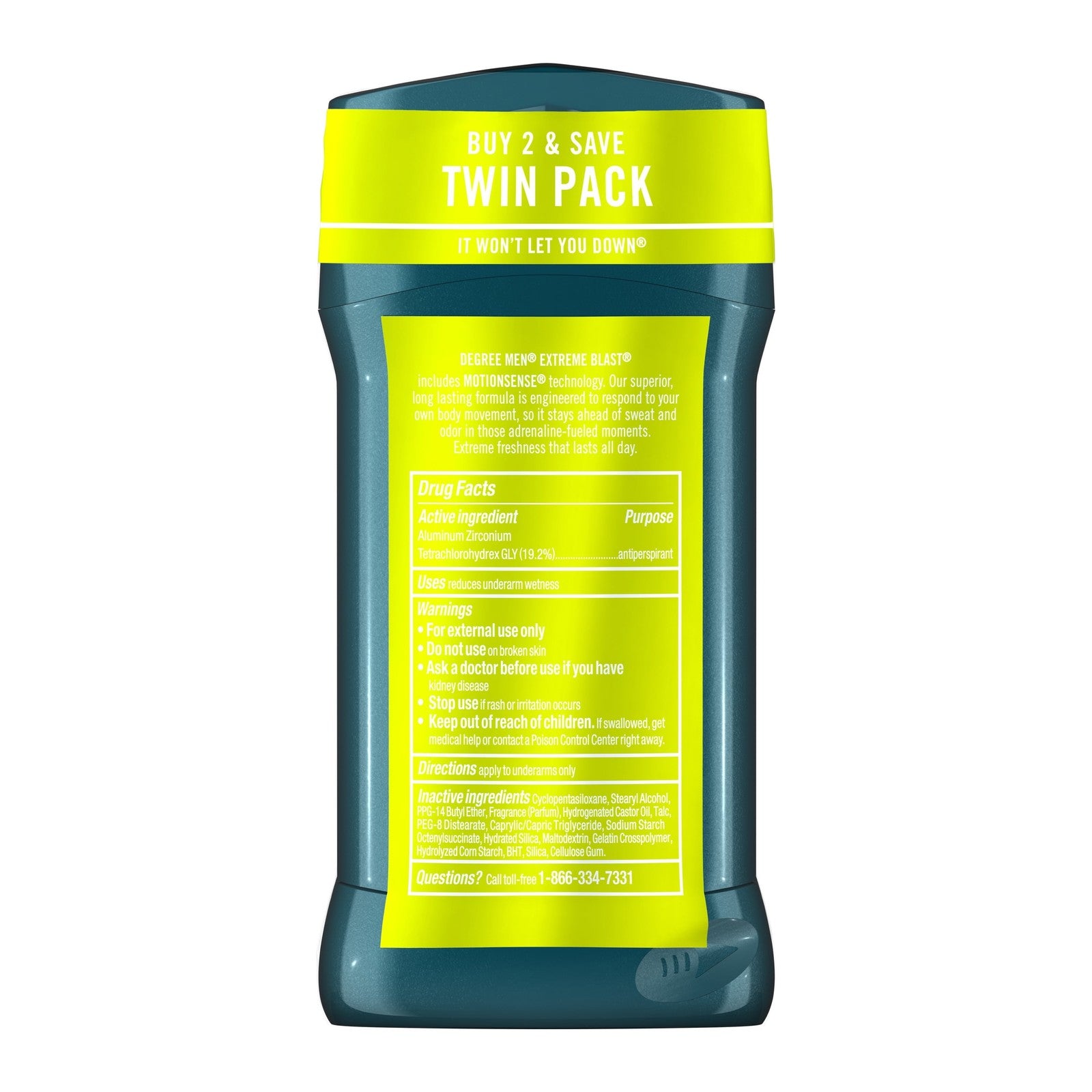 Advanced Men'S Antiperspirant Deodorant Stick Twin Pack Extreme Blast, 2.7 Oz