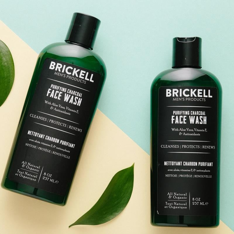 Brickell Men'S Purifying Charcoal Face Wash for Men, Natural and Organic Daily F