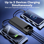 10,000Mah Portable Charger with Built-In Cables,22.5W Fast Portable Charger Powe