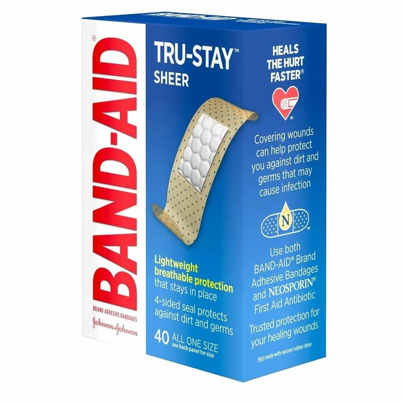 Adhesive Bandages Tru-Stay Sheer Strips, 40Ct