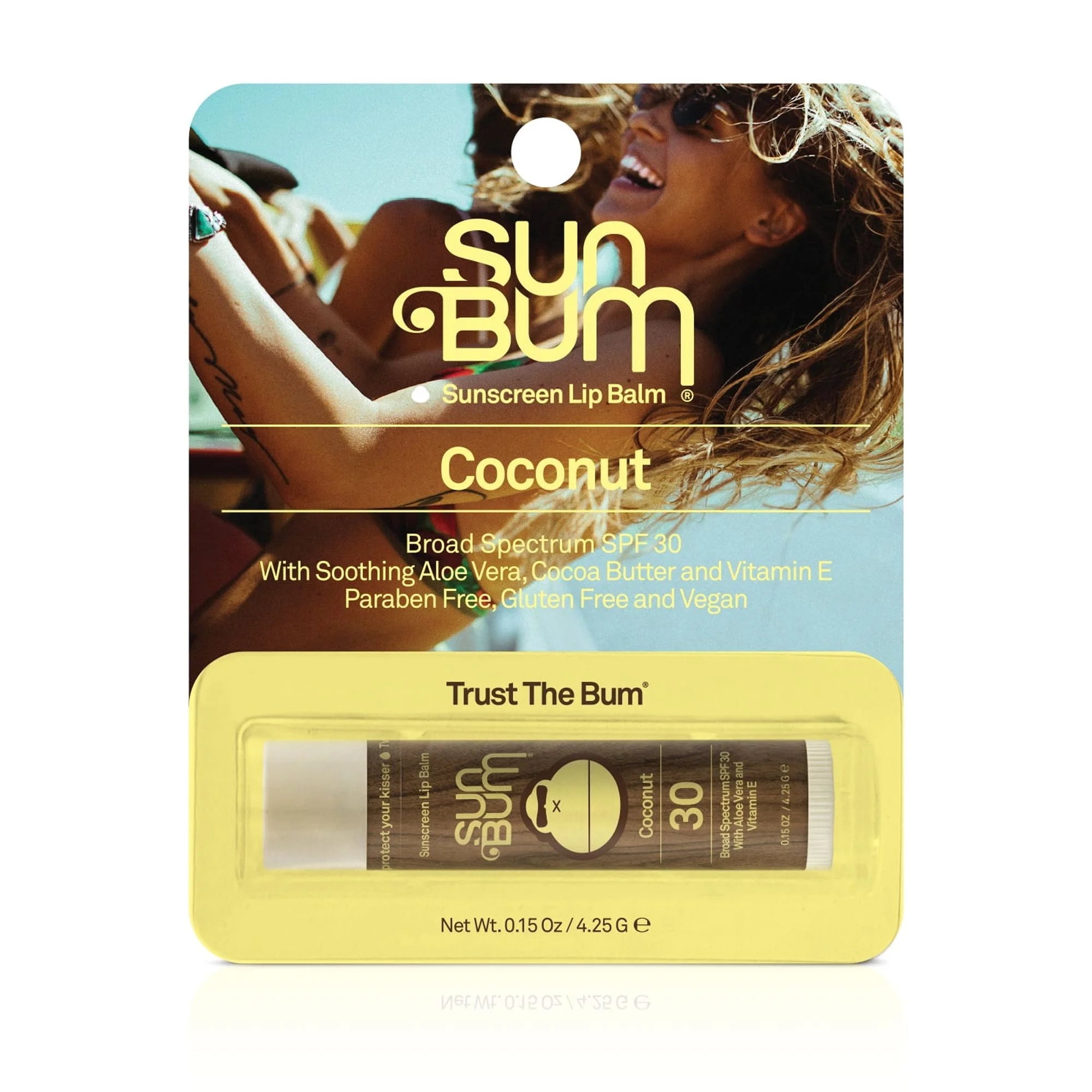 Sun Bum Sunscreen Lip Balm, Coconut, SPF 30, 0.15 Oz