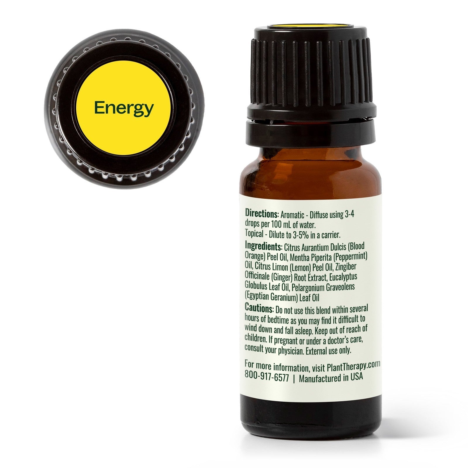 Energy Essential Oil Blend 10 Ml (1/3 Oz) Refreshing, Energizing Blend 100% Pure