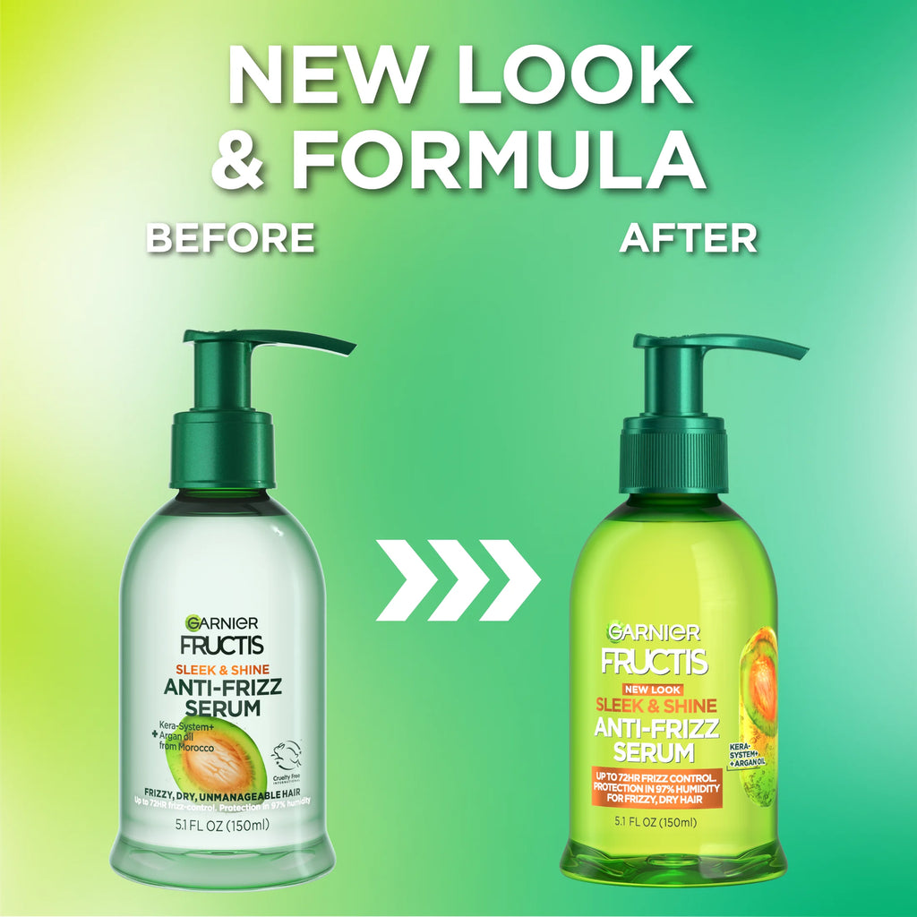 Fructis Frizz Control Hair Serum with Kera System Argan Oil, All Hair Types, 5.1