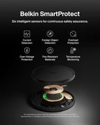 Belkin Wireless Charging Pad 15W - Qi Charger, Charging Station for Apple Iphone, Samsung Galaxy - Power Supply and Cable Included - Black