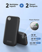 Fast Charging Power Bank, 10000Mah Portable Charger for Iphone, 22.5W USB C In&O