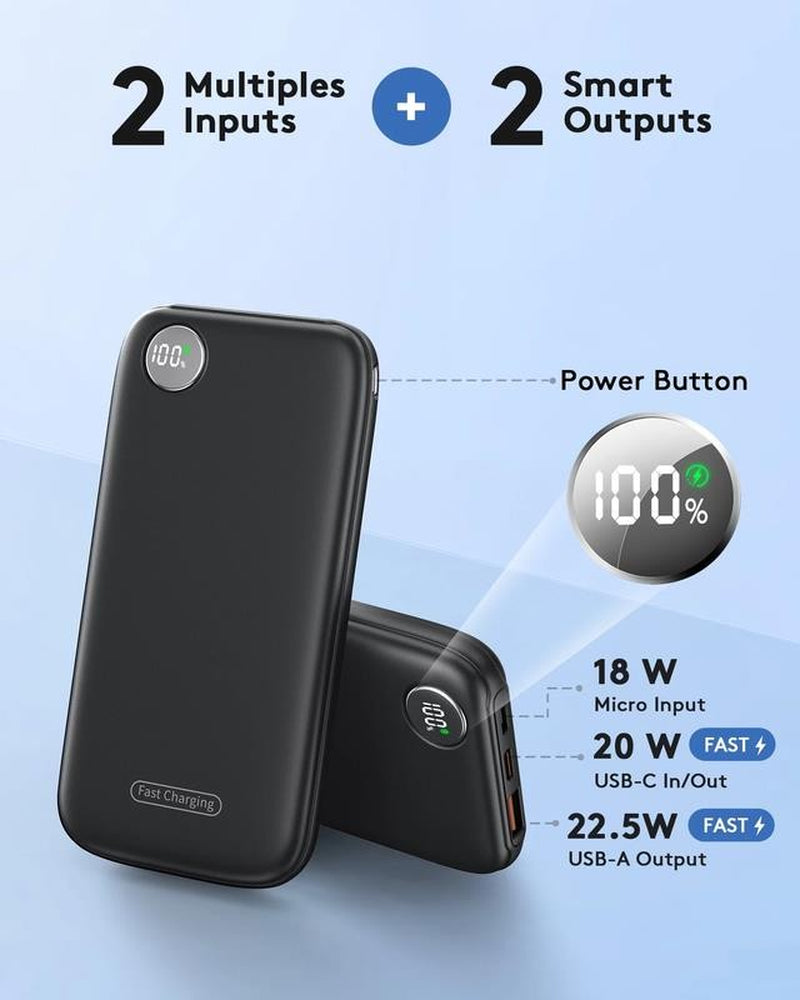 Fast Charging Power Bank, 10000Mah Portable Charger for Iphone, 22.5W USB C In&O
