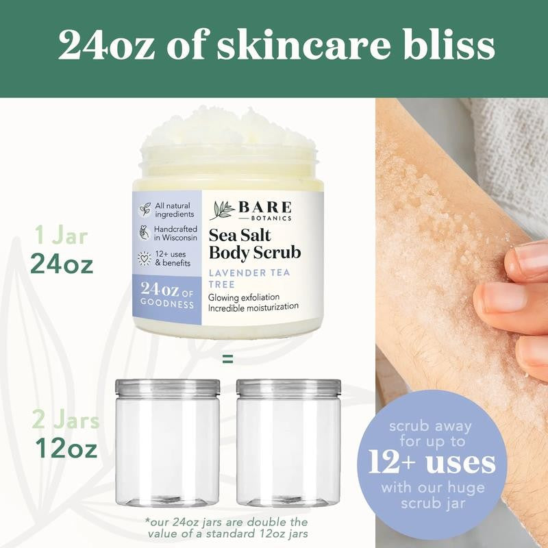 Body Scrub Lavender Tea Tree Sea Salt Scrub 24 Oz
