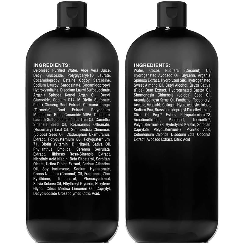 Biotin Shampoo & Collagen Conditioner Set – Infused with Korean Ginseng, Turmeri