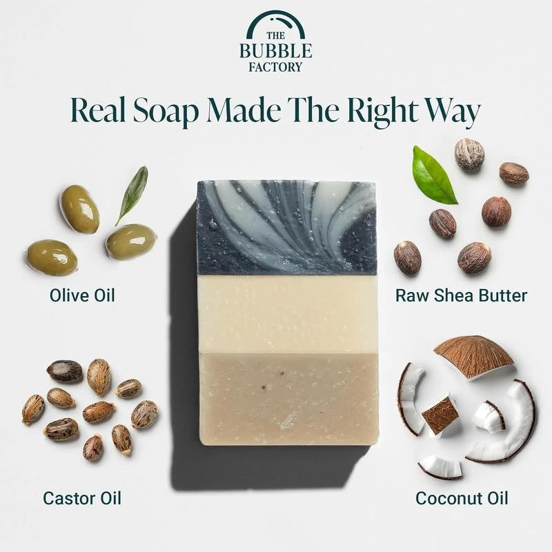 Fresh & Clean Collection 3 Pack Soap Eucalyptus, Unscented, Charcoal Mud Tea Tre