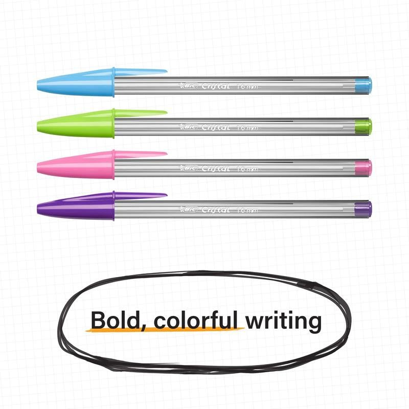 Cristal Xtra Bold Ballpoint Pen, Bold Point, 1.6 Mm, Assorted Ink, 10 Count