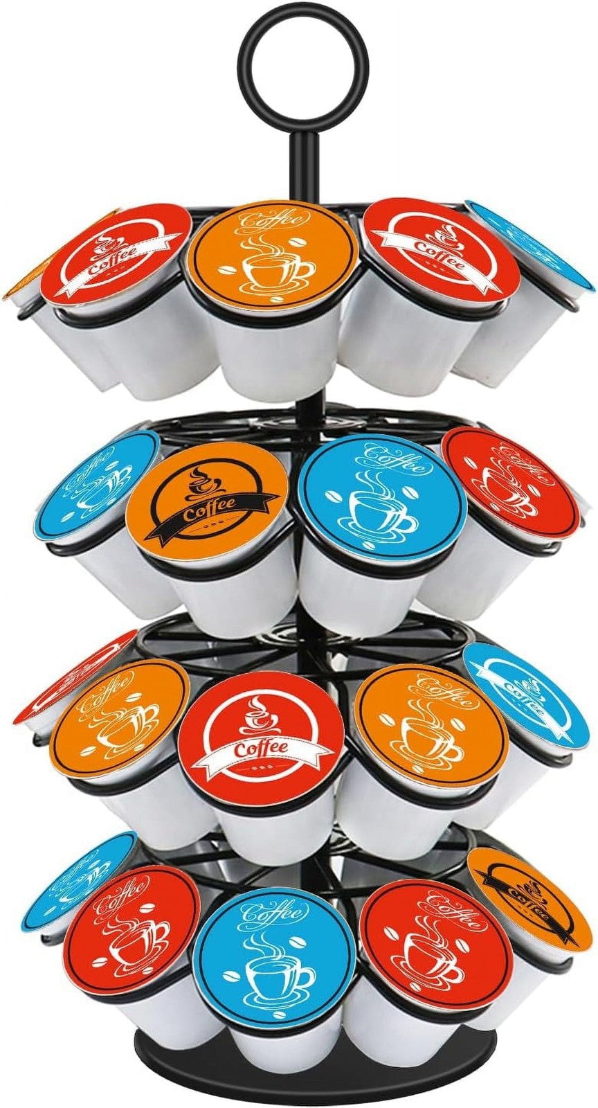 Coffee Pod Carousel Holder Organizer Compatible with 36 Cup Pods，K Cup Holder(Bl
