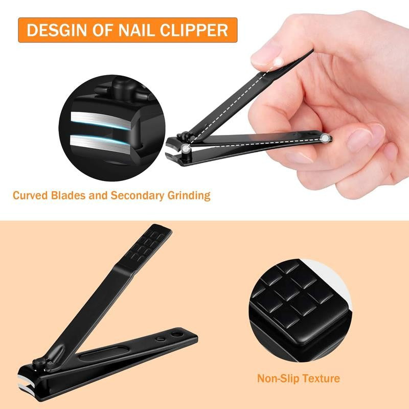 18Pcs Nail Clipper Manicure Set for Adult Professional Stainless Steel Grooming