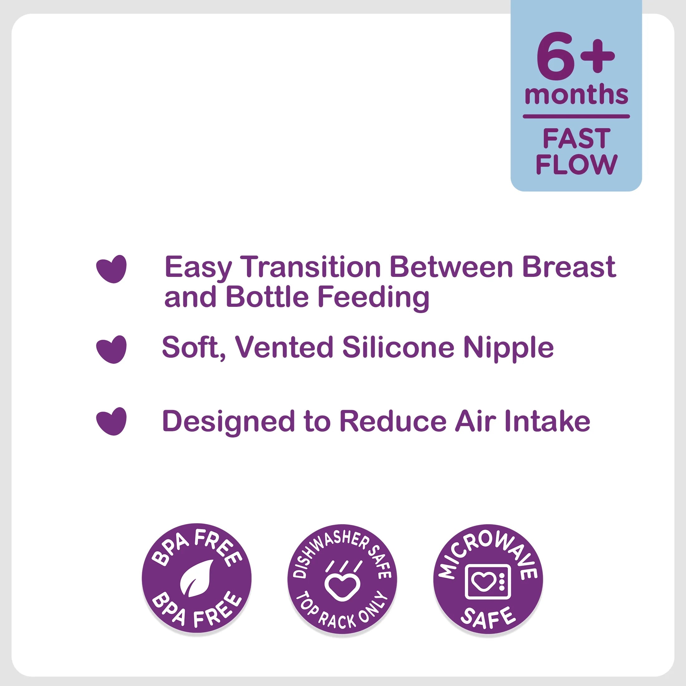 (3 Pack) Parent'S Choice Wide Neck Silicone Nipples, 6+ Months, 3 Pack