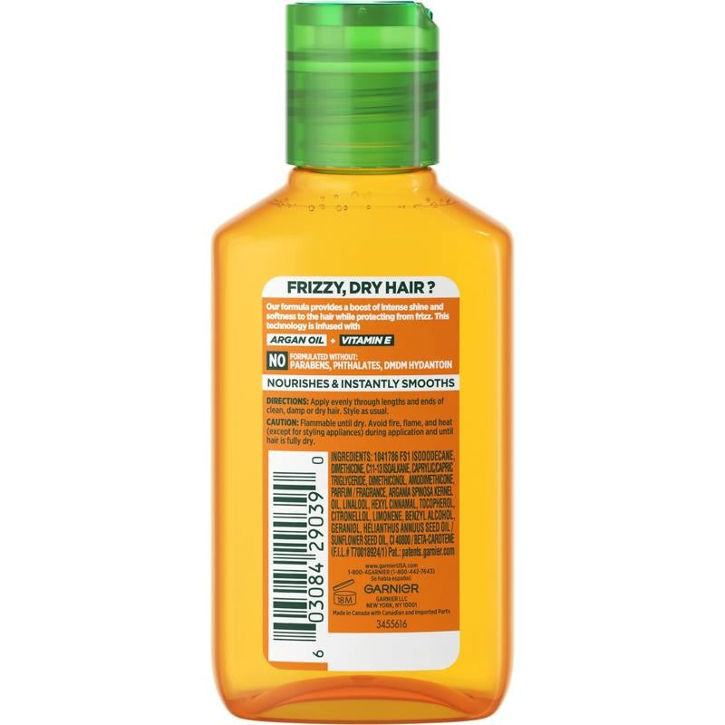 Fructis Sleek & Shine Moroccan Sleek Smoothing Conditioning Oil for Dry Hair, 3.
