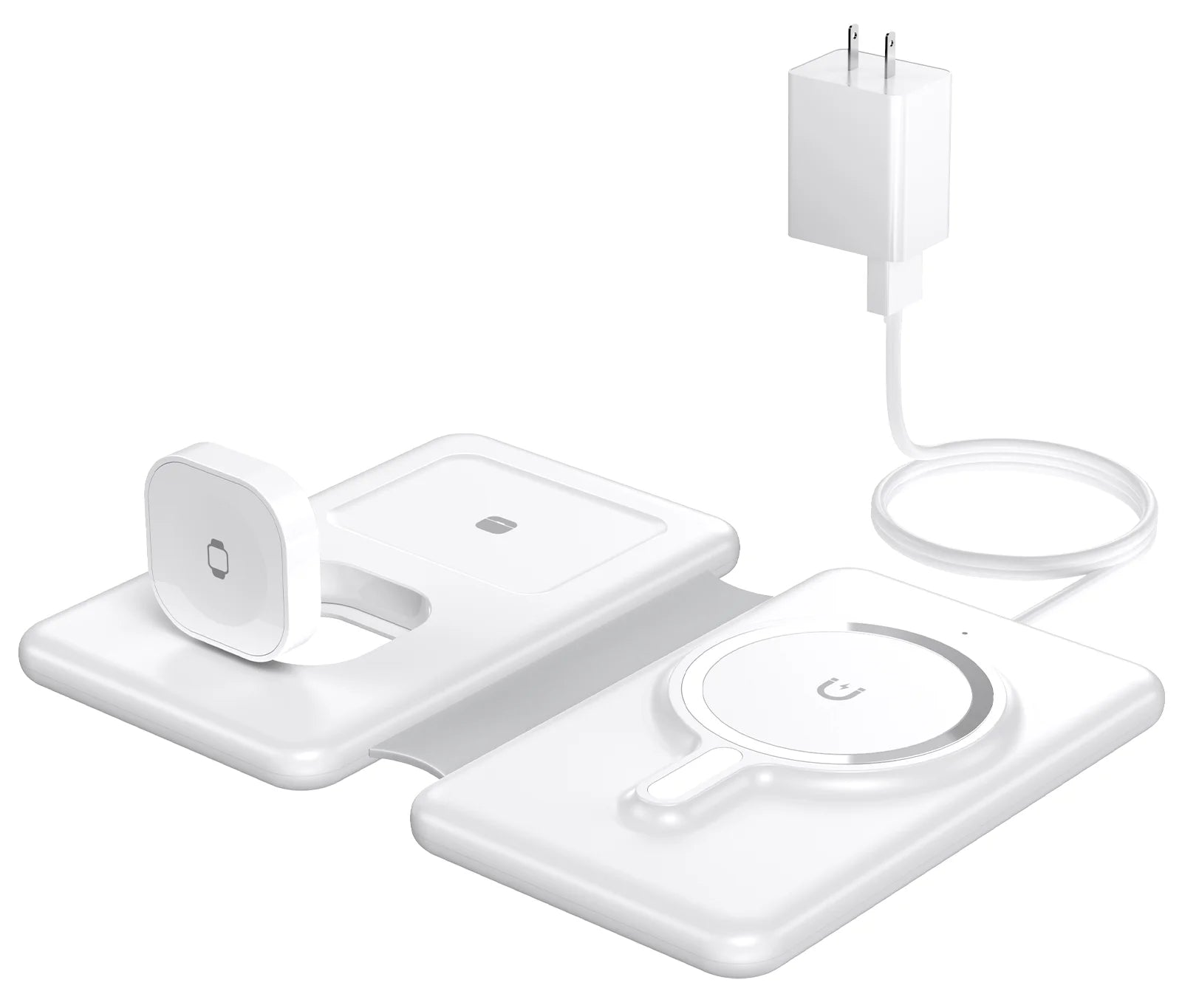 Magnetic Wireless Charger Compatible for Iphone: ETEPEHI Foldable 3 in 1 Fast Charging Compatible for Iphone, Charging Pad for Iwatch Series & Airpods