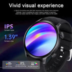 Bluetooth 1.39 Inch Black Case with Black Silicone Band