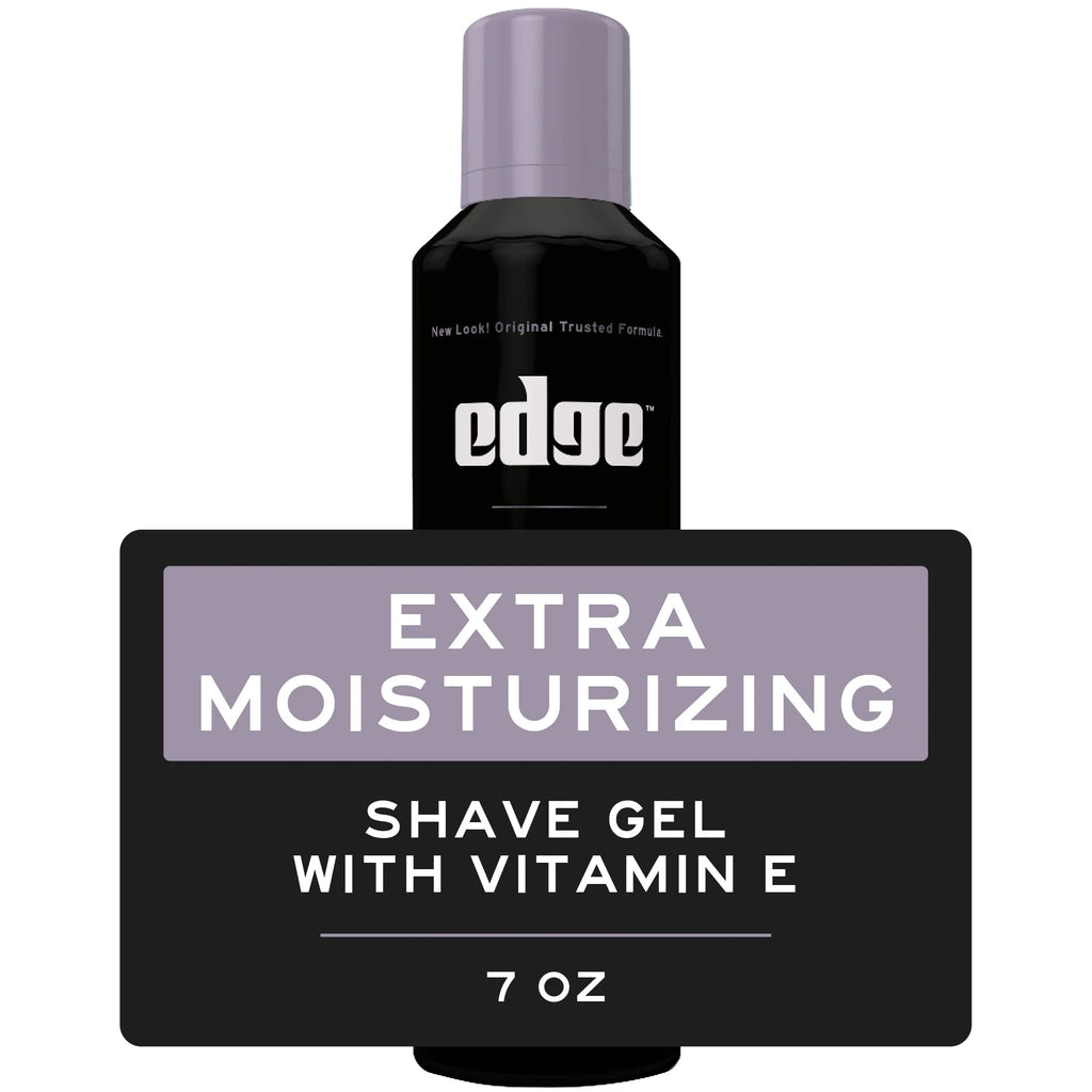 (3 Pack) Edge Extra Moisturizing Shave Gel for Men with Vitamin E, Fresh Scent, 7 Oz