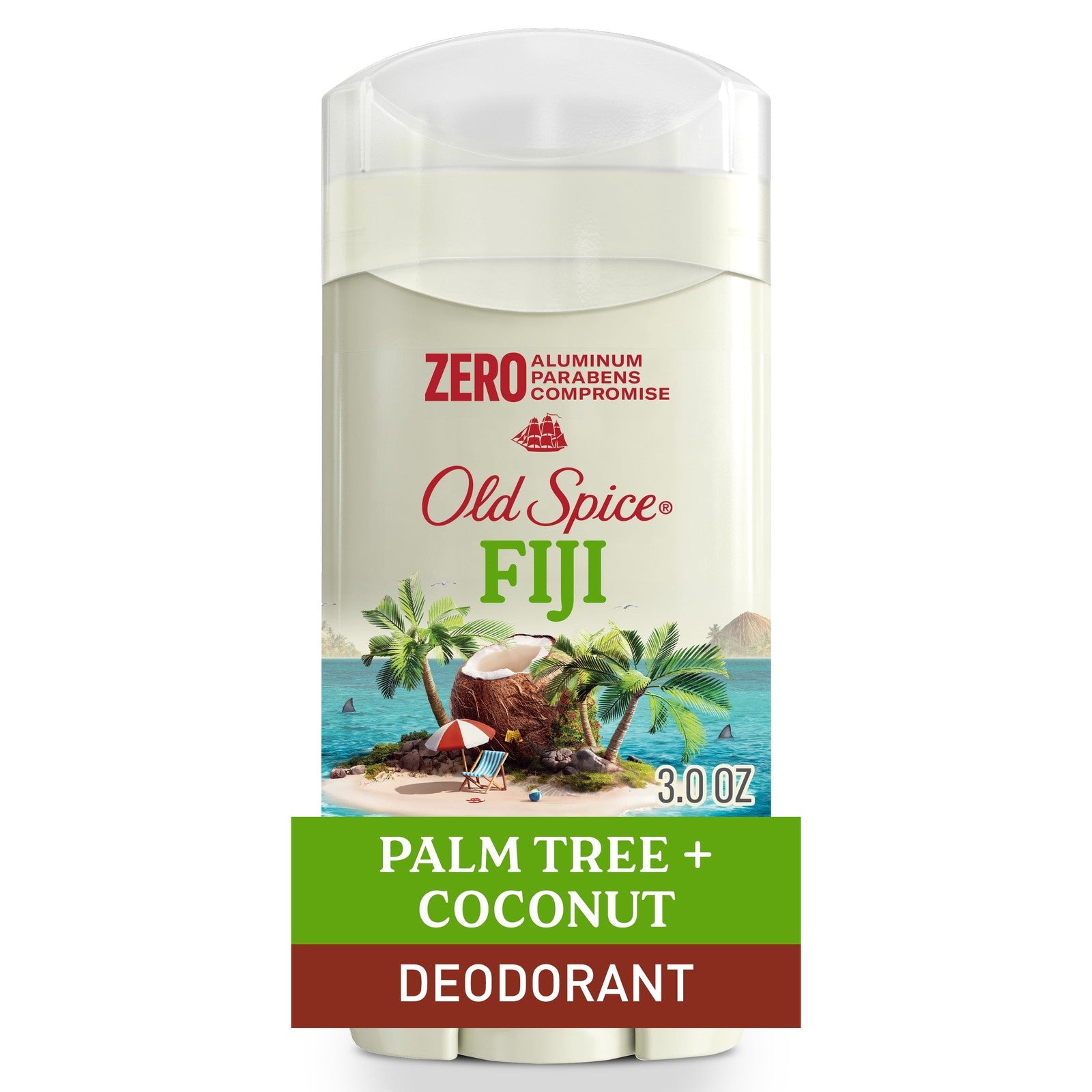 Deodorant for Men, Aluminum Free, Invisible Solid Deodorant Stick, Fiji, 3 Oz