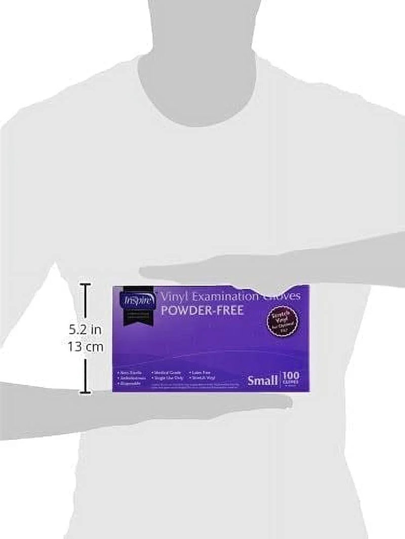 Extra Large Powder Free Exam Grade Stretch Vinyl Gloves Large Box of 100