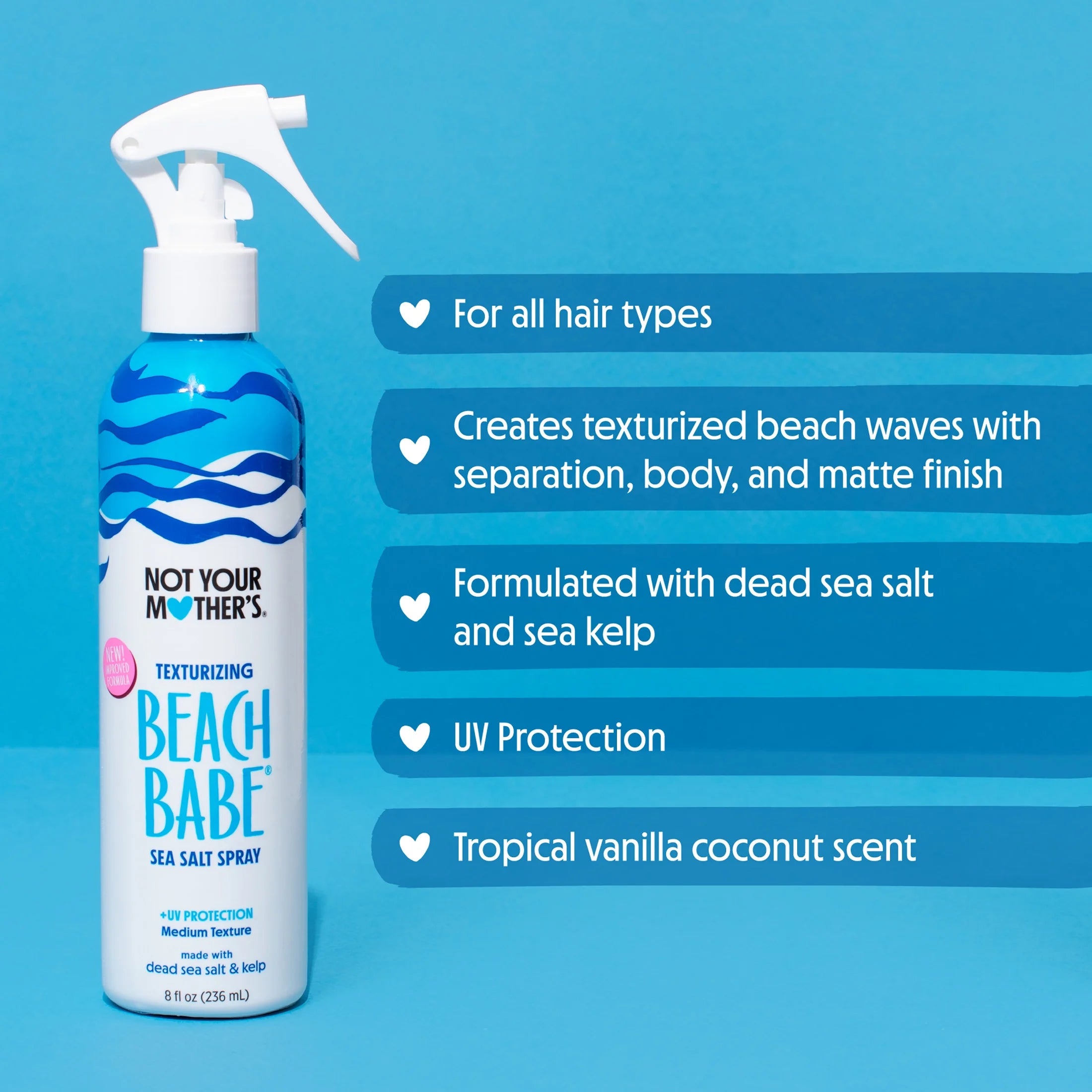 Beach Babe Texturizing Sea Salt Spray with UV Protection, 8 Fl Oz