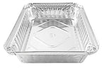 1 1/2 Lb. Oblong Shallow Aluminum Foil Take-Out Pan with Clear Dome Lid Disposab