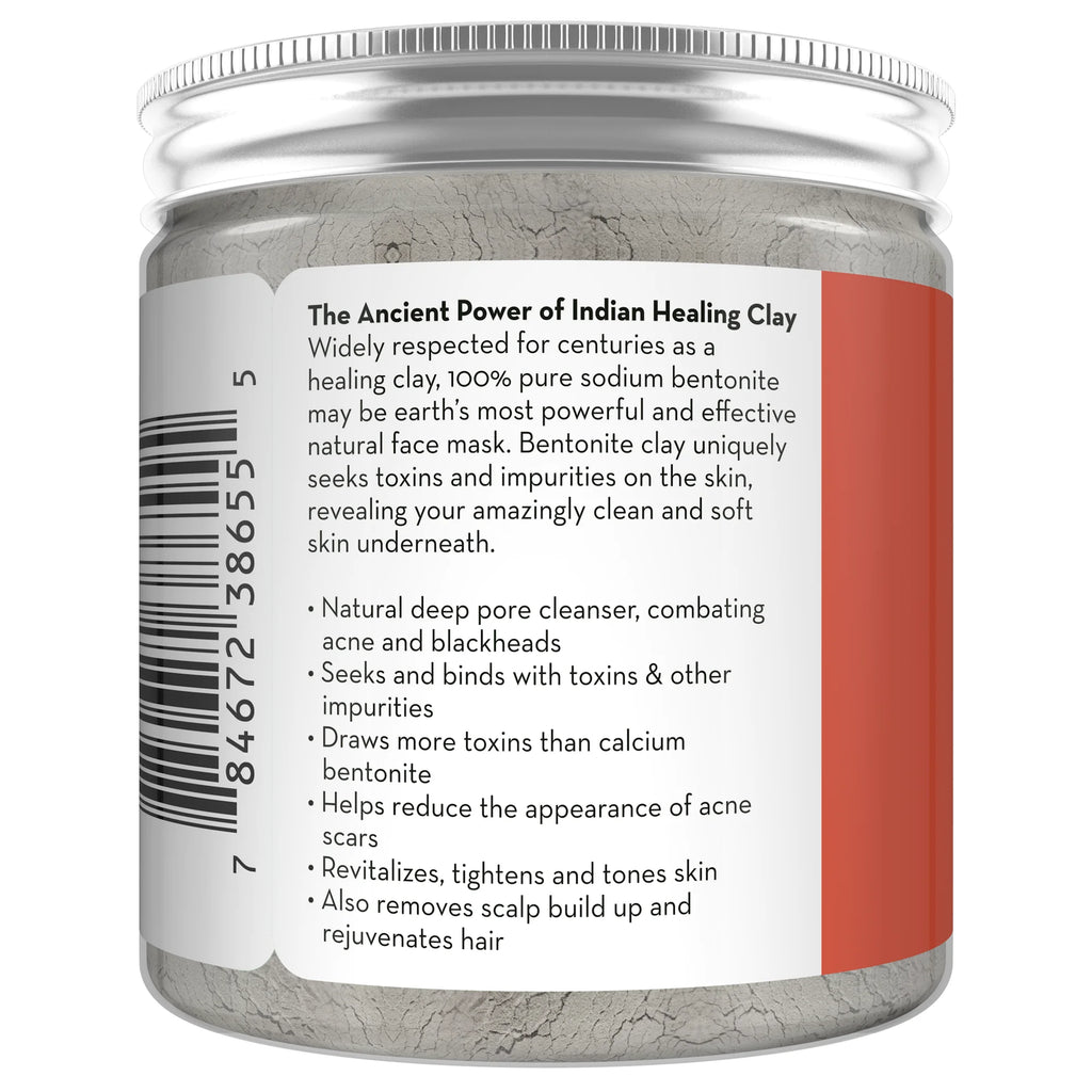 Bentonite Clay Powder for DIY Detox Body & Face Mask Pore Cleansing, (8.0 Oz) By