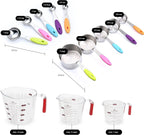 13 Pieces Measuring Cups and Spoons Set, Includes 10 Stainless Steel Measuring S