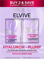 Elvive Hyaluron Plump Squeeze Hydrating Shampoo Conditioner Kit, 72Hr Intense Mo