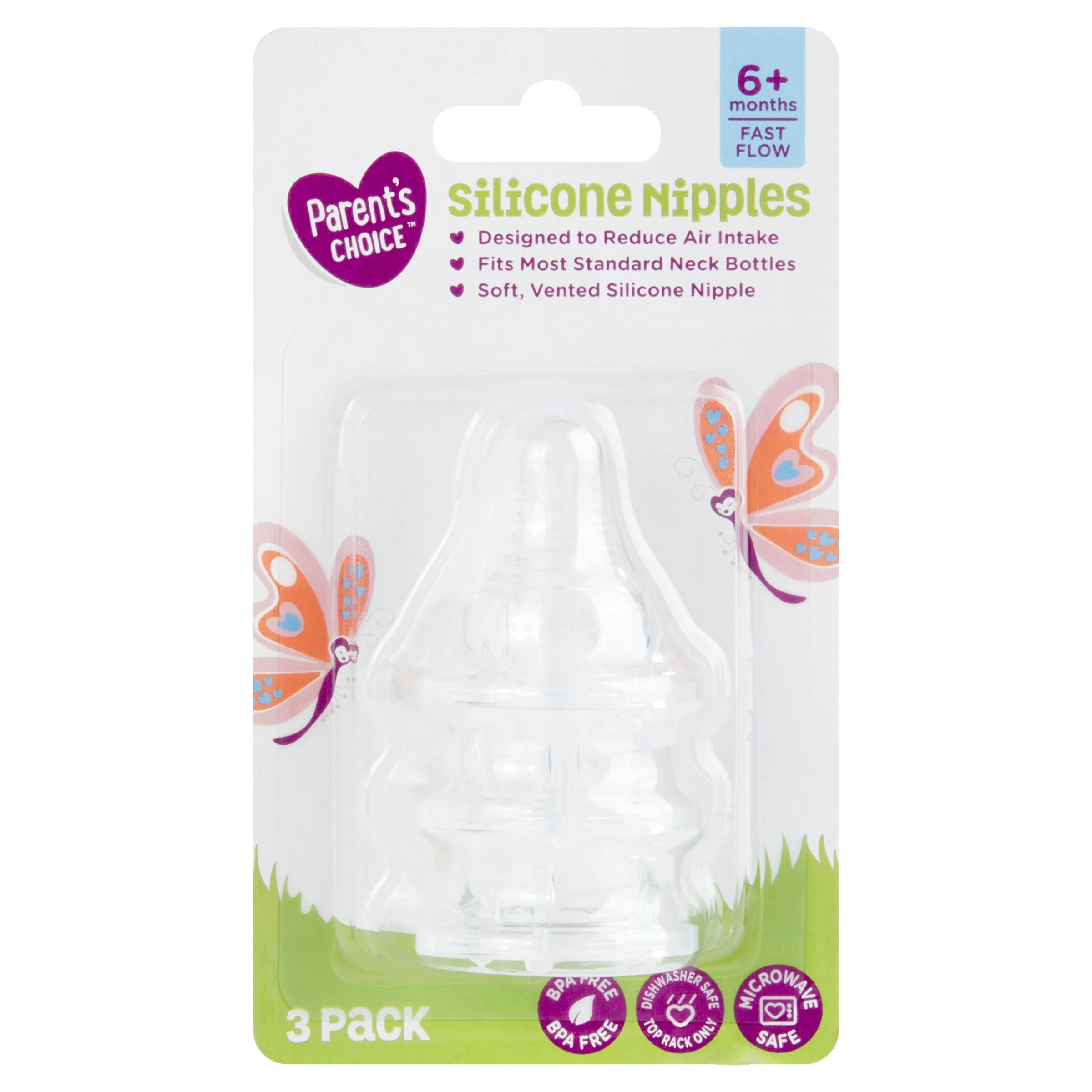 Parent'S Choice™ Fast Flow Silicone Nipples 3 Ct Pack