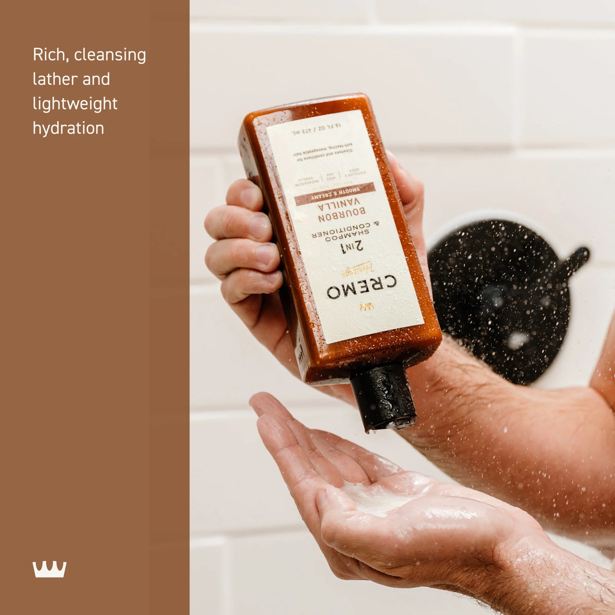 2-In-1 Mens Shampoo & Conditioner, Bourbon Vanilla Scent, 16 Fl Oz, Cleanses & Moisturizes Hair