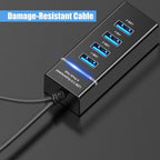 4 Port USB Extender Hub Splitter 3.0 for Desktop Laptop Computer