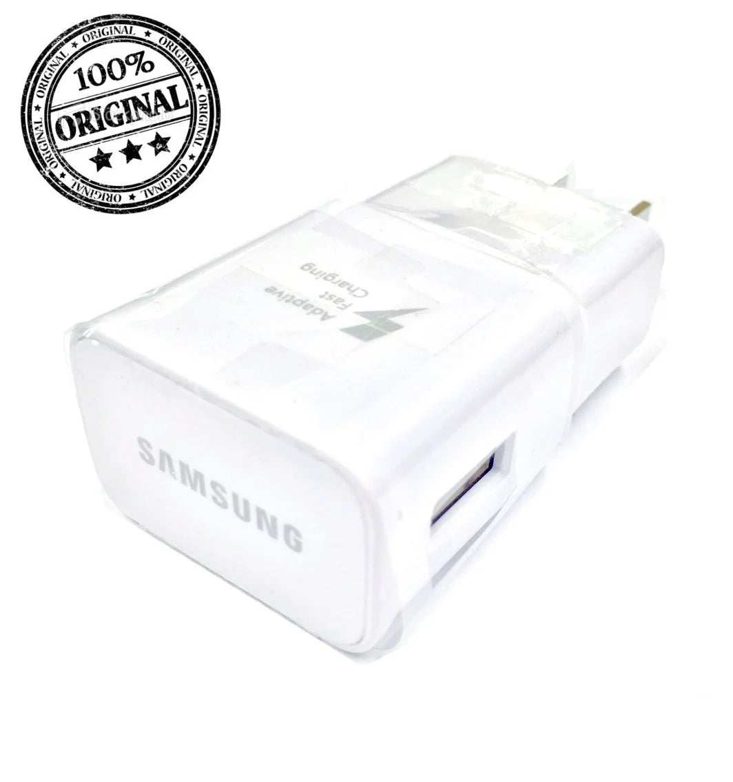 Original OEM Samsung Adaptive Fast Charging Wall Adapter Charger with USB Type C Cable, White - for Galaxy S8 / S8 plus / S9 / S9+ / S10 / S10 plus / S20 / S20 plus / Note 10 / Note 8 / Note 9
