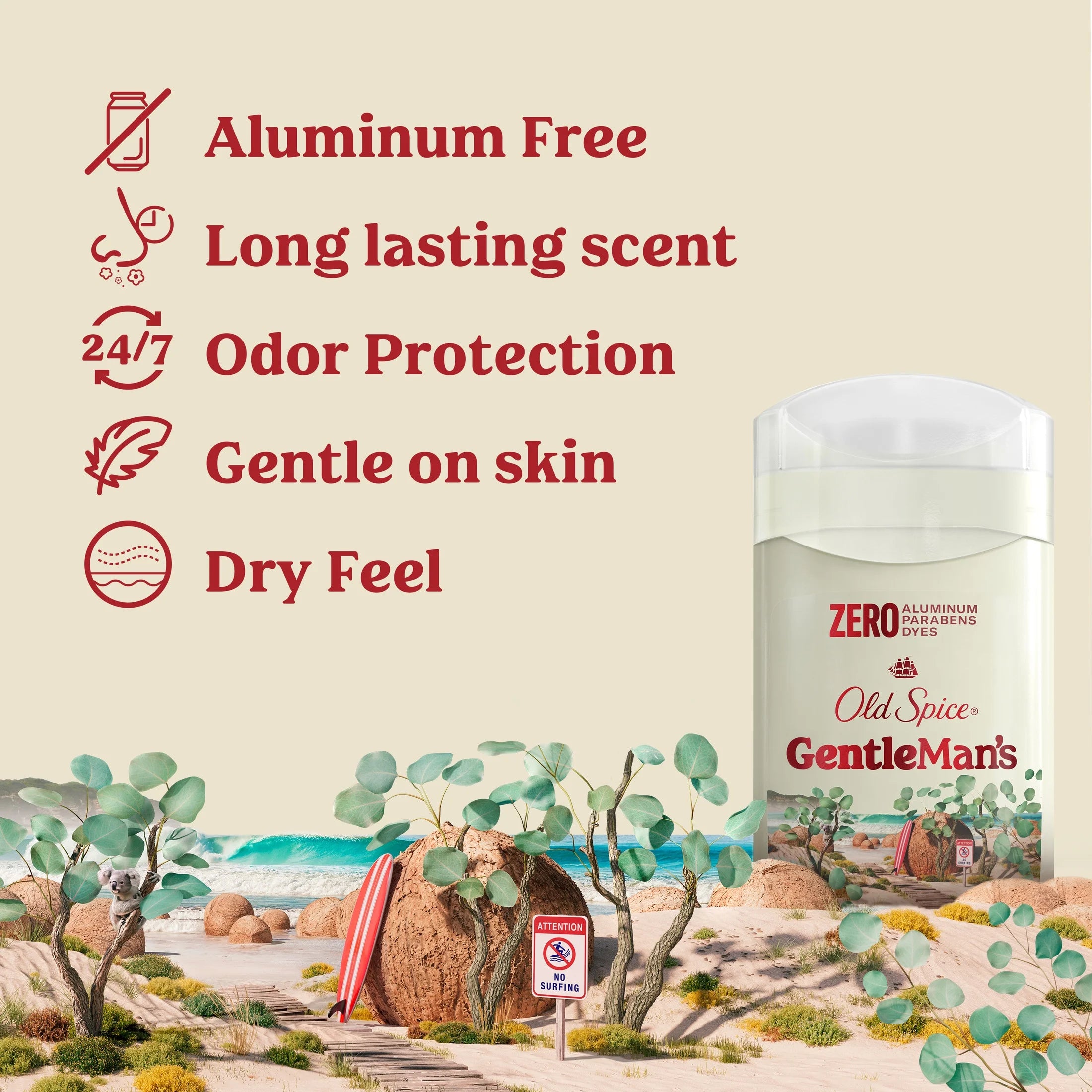 Aluminum Free, Men'S Deodorant, Gentleman'S Blend Stick, Eucalyptus with Coconut Oil, 3.0 Oz