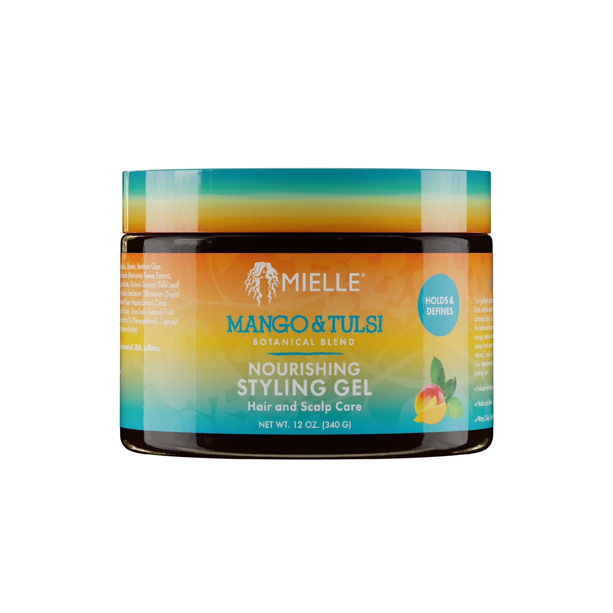 Mielle Organics Mango & Tulsi Nourishing Styling Gel 12 Oz, Smoothing & Straightening, Unisex