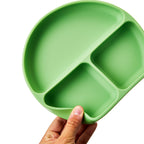 Parent'S Choice 3 Compartment Section Silicone Toddler Plate Sage Green