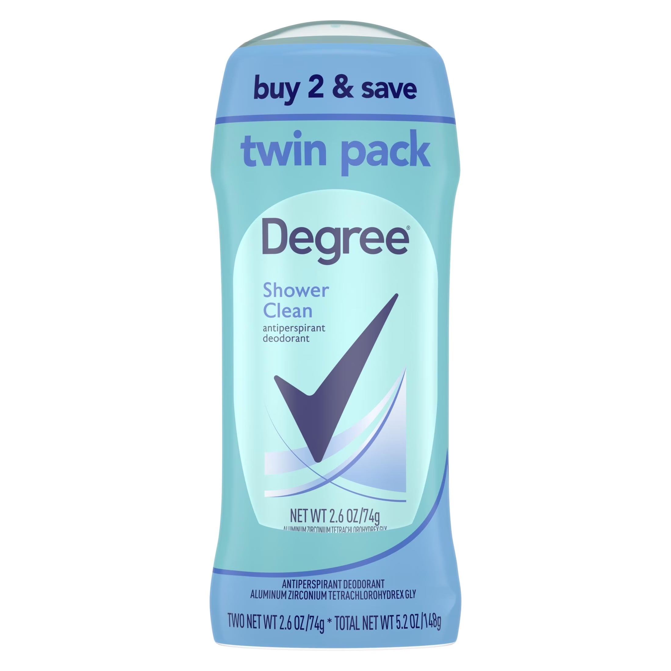 Antiperspirant Deodorant for Women Shower Clean, 2.6 Oz 2 Count