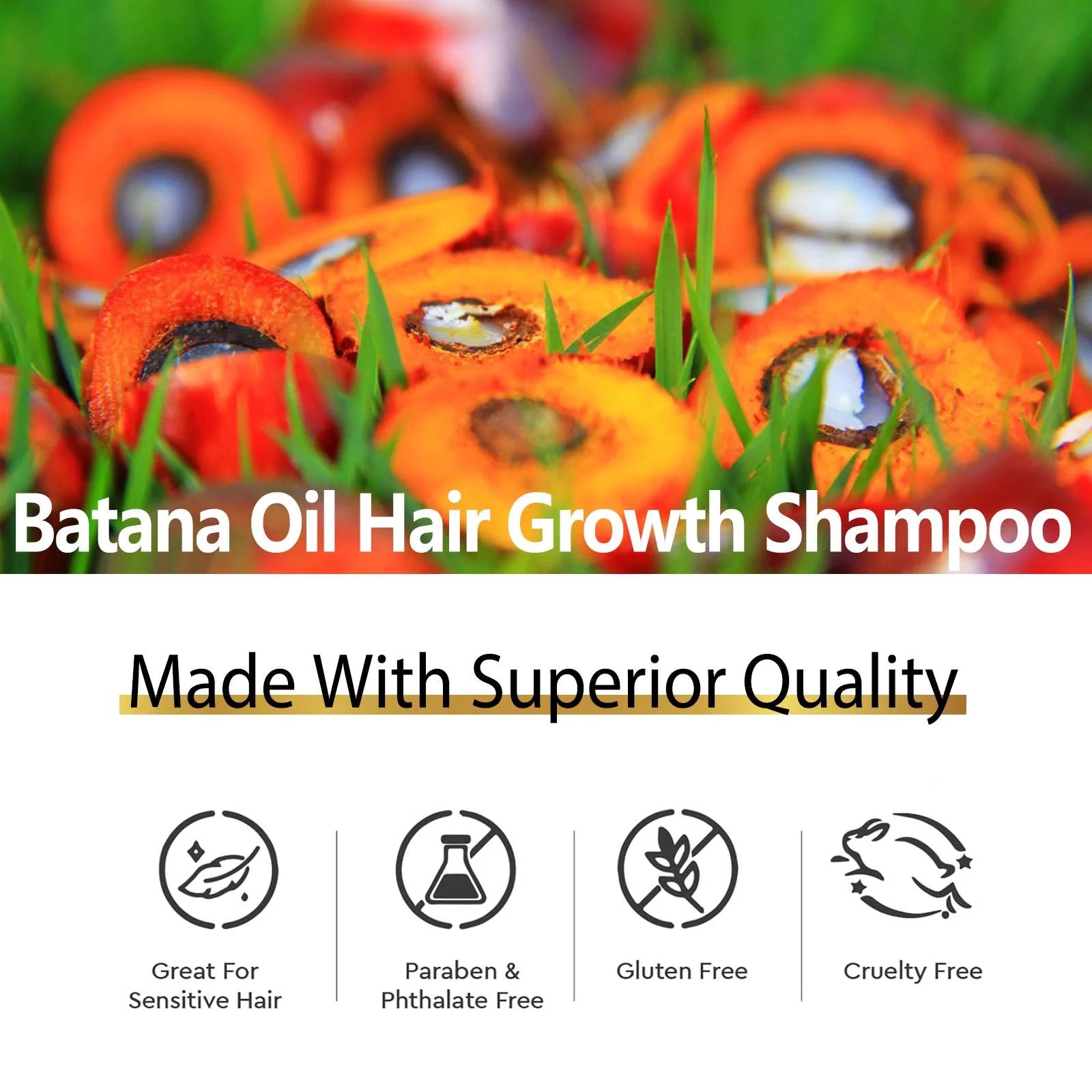 Batana Oil Shampoo,Pure Natural,Deep Cleansing Scalp,Reduces Hair Breakage,300Ml