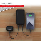 Endurance AC 10,000Mah, Portable Power Bank Charger with Built-In Wall Plug, Bla