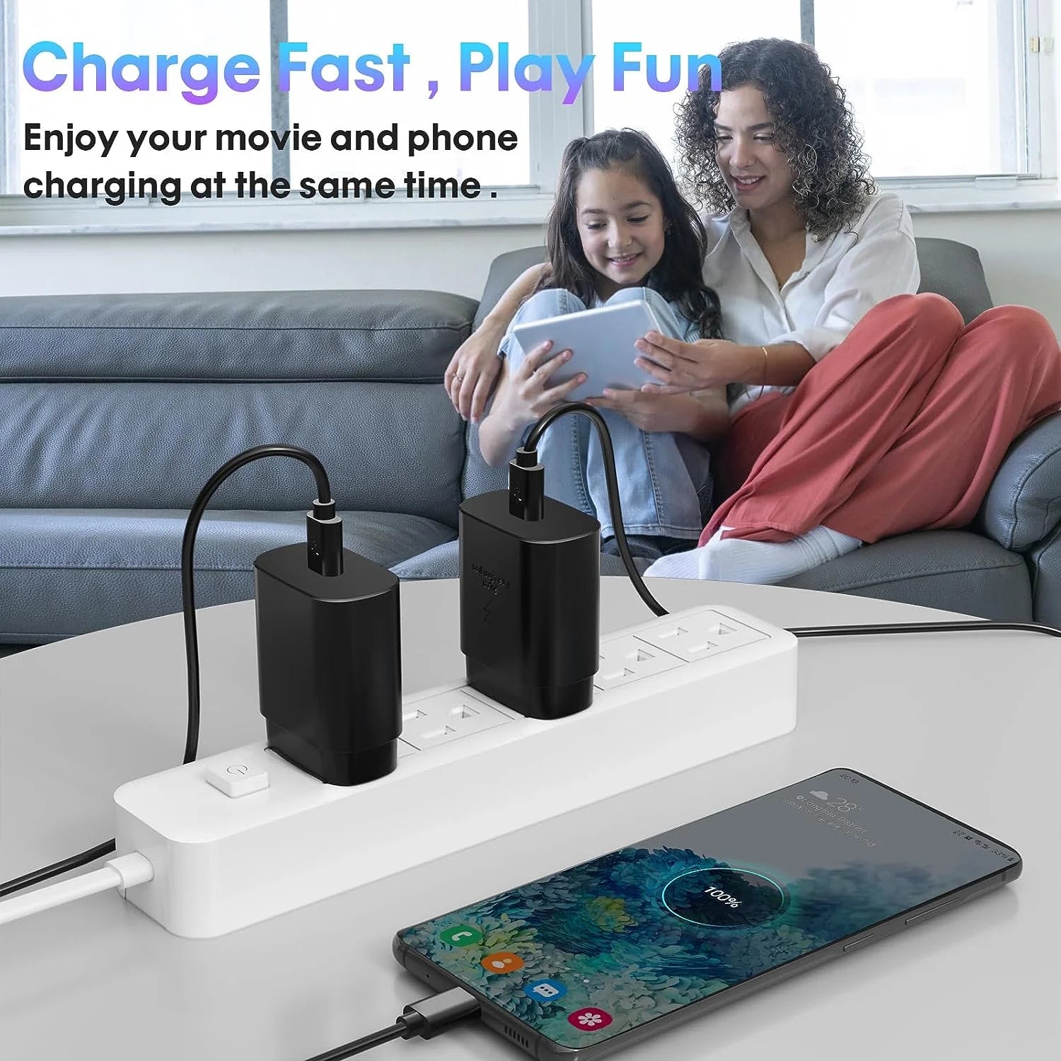 Super Fast Charger with Type C Cable 10Ft , 2Pack 25W USB C Wall Charger Block Adapter and Android Phone Charger Cord for Samsung Galaxy S24 Ultra/S24/S24+/S23 Ultra/S23/S22 Ultra/S22/S21/Note 20