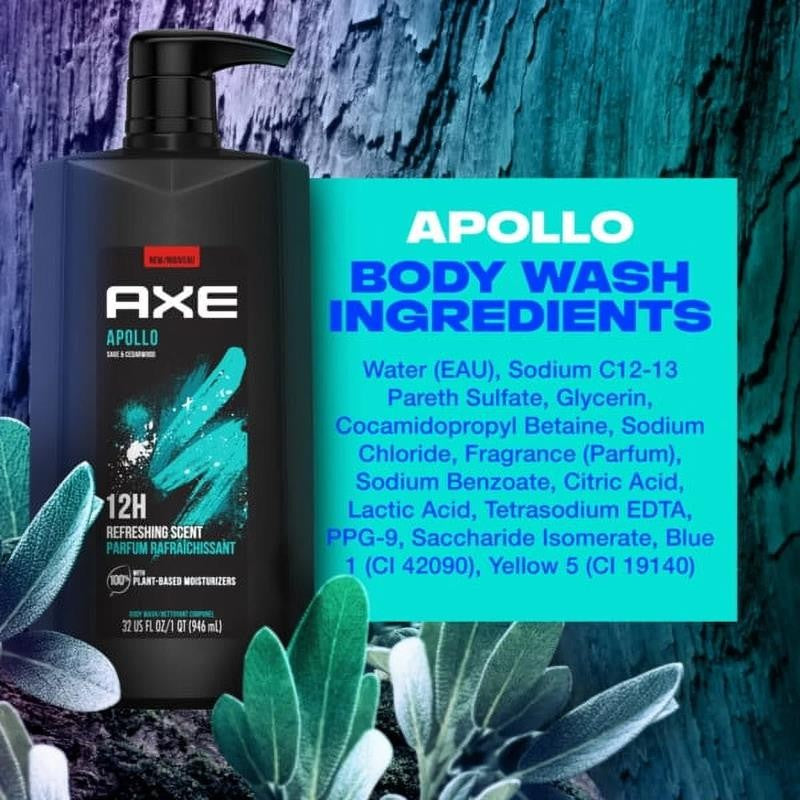 Apollo Refreshing Daily Use Men'S Body Wash, Sage and Cedarwood, 32 Fl Oz