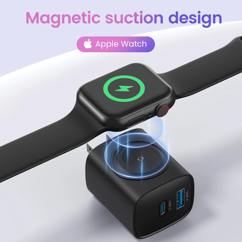 20W Magnetic 3-In-1 USB-C Charger for Apple Watch, Iphone, Ipad Series - White