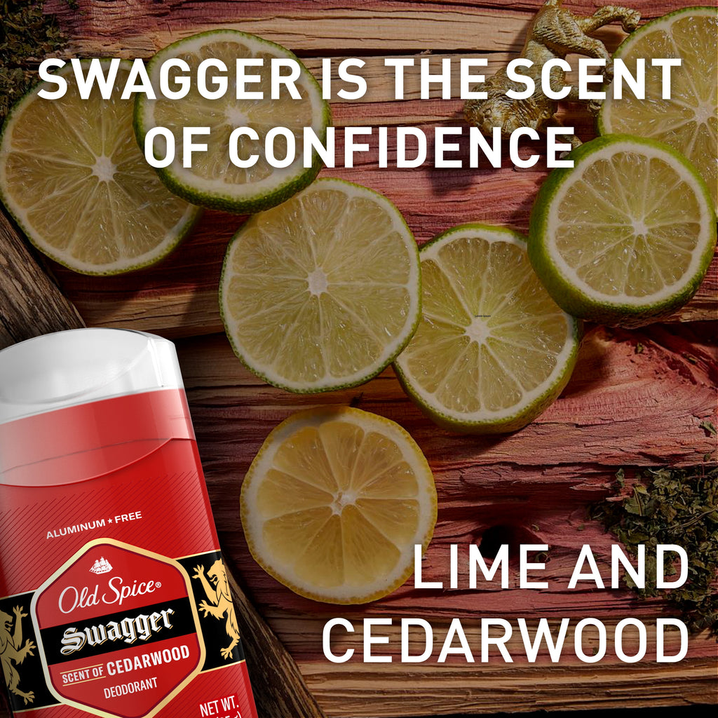 Aluminum Free Deodorant for Men, Invisible Solid Stick, Swagger, 3.0 Oz
