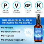 100% Pure & Natural Magnesium Oil Spray, Highly Concentrated Magnesium Oil, Enhances Sleep Quality & Promotes Muscle Relaxation, Easy to Absorb, 60Ml