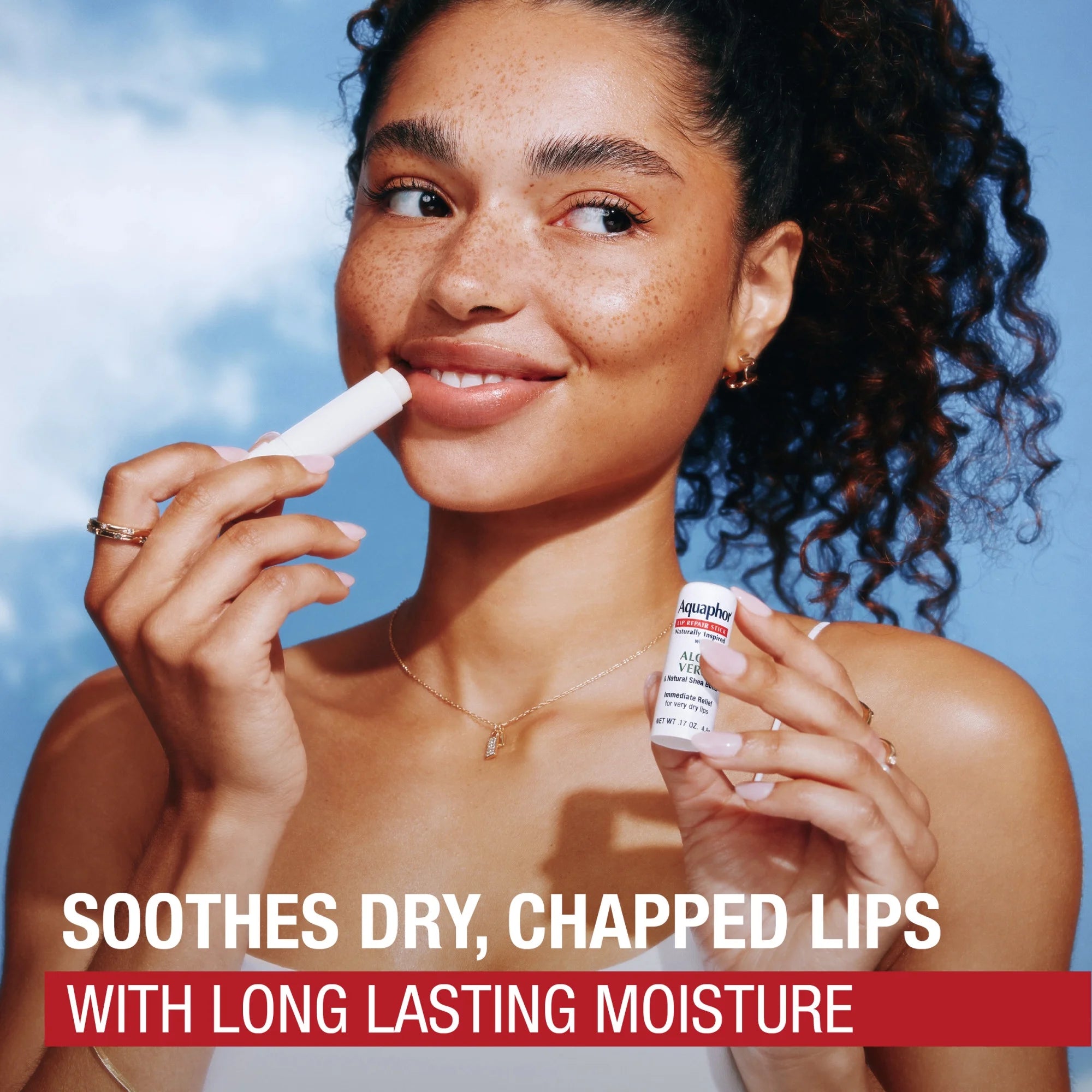 Aquaphor Naturally Inspired Lip Repair Stick for Very Dry Lips, Lip Balm with Aloe Vera, 0.17 Oz